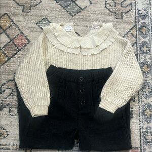 Zara Outfit Girls 3-4 Sweater Pants EUC